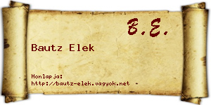 Bautz Elek névjegykártya